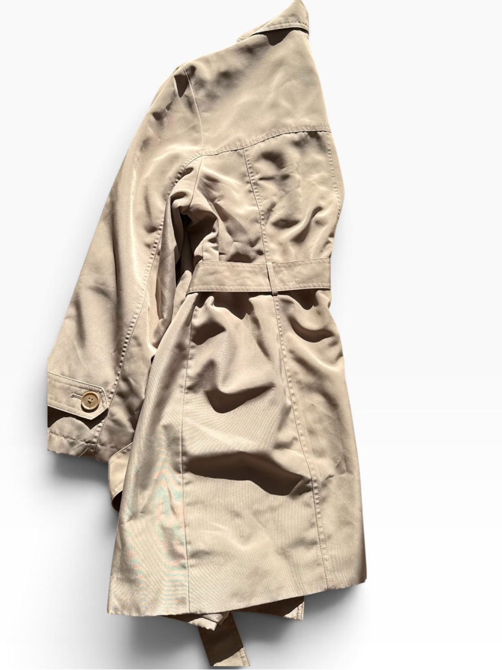 London Fog Women's Long Beige Trench Coated - Picture 8 of 9